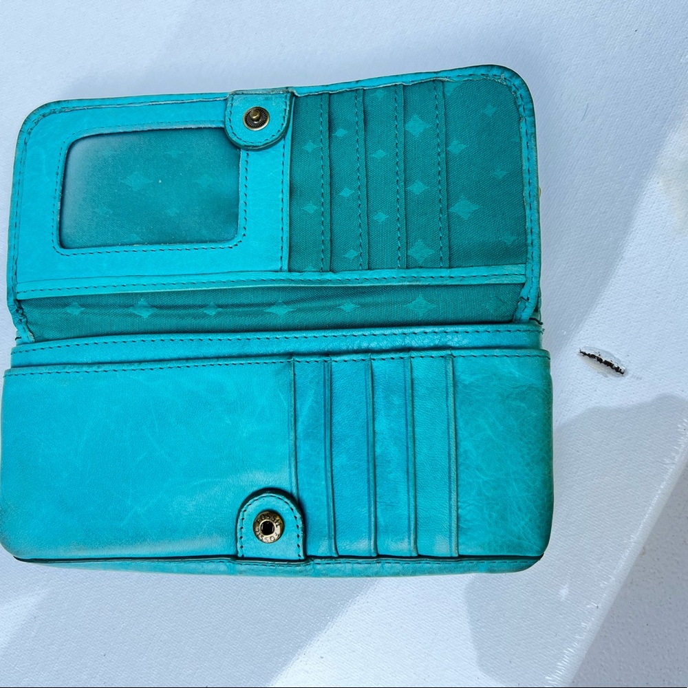 Fossil Green Leather Wallet - image 3